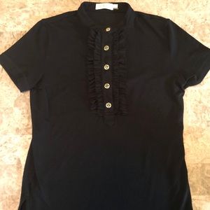 Beautiful Black Tory Burch Blouse w/ Gold Buttons!
